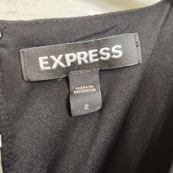 🖤 Express Polka Dot Flutter Sleeve Fit & Flare Dress - Black 🖤 - Picture 8 of 9